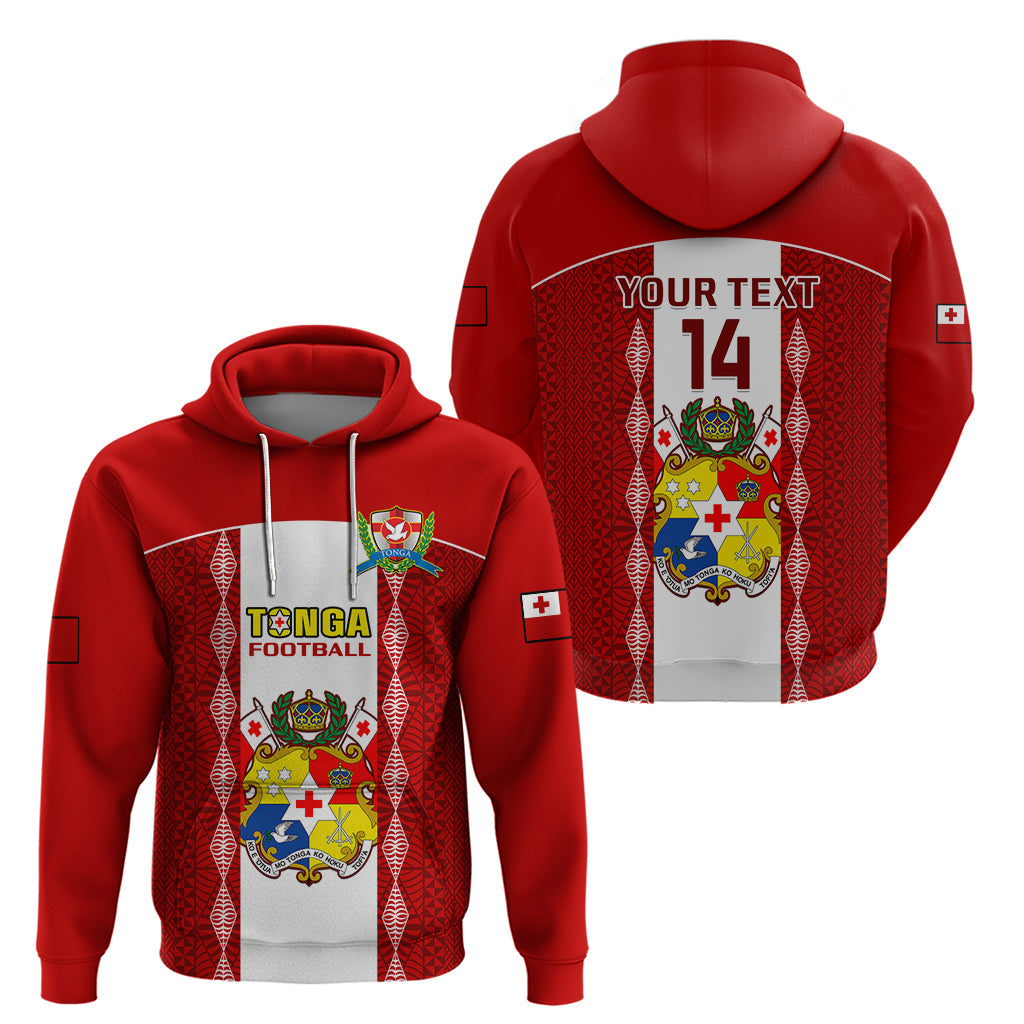 Personalised Tonga Football Hoodie Tongan Ngatu Pattern Sporty Style LT14