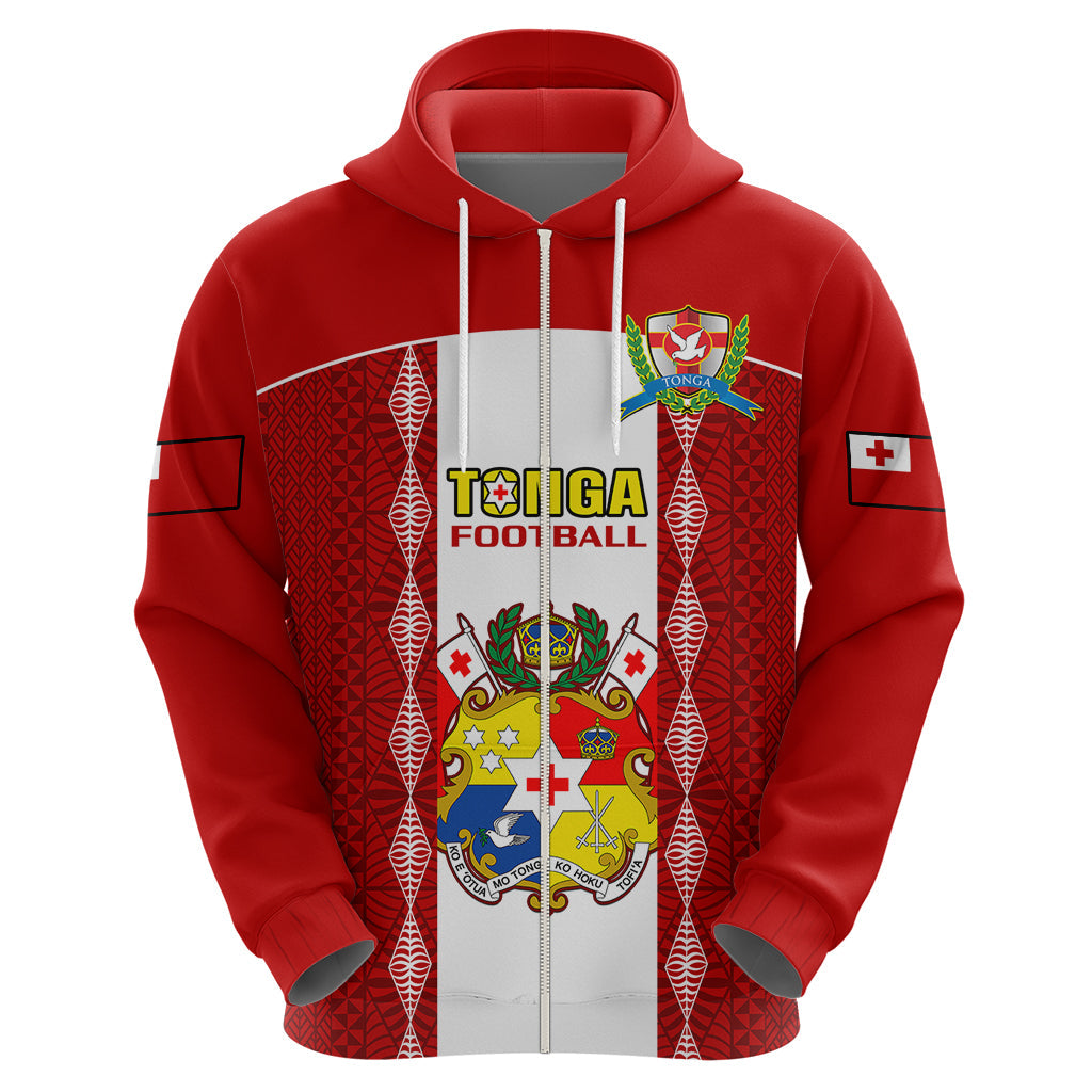 Personalised Tonga Football Hoodie Tongan Ngatu Pattern Sporty Style LT14