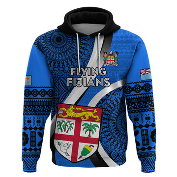 Fiji Rugby Hoodie World Cup 2023 Go Champions Fijian Tapa Blue Version LT14