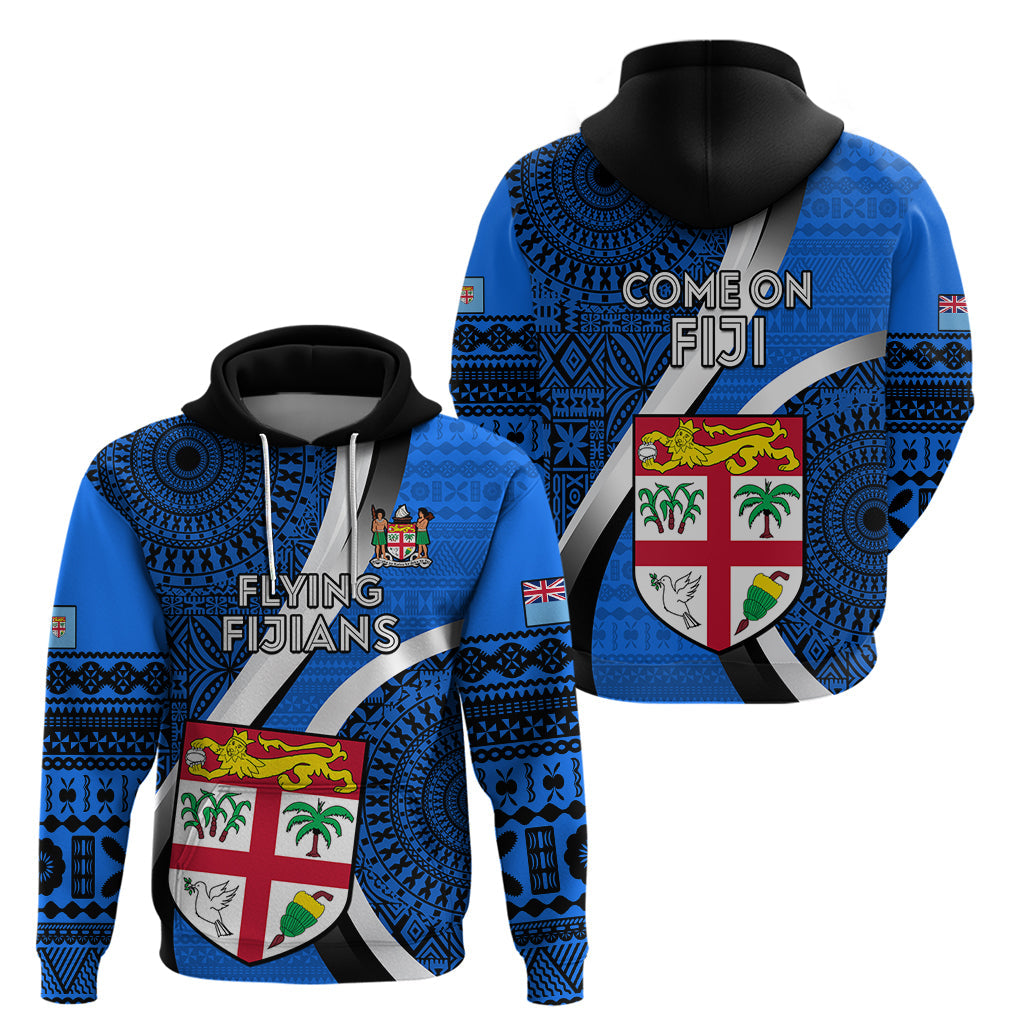 Fiji Rugby Hoodie World Cup 2023 Go Champions Fijian Tapa Blue Version LT14