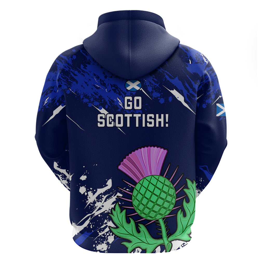 Scotland Rugby Hoodie World Cup 2023 Go Scottish Thistle Grunge Style LT14