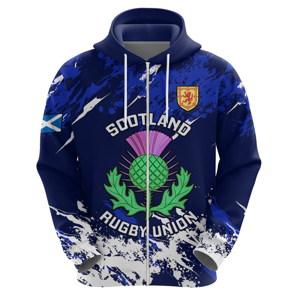 Scotland Rugby Hoodie World Cup 2023 Go Scottish Thistle Grunge Style LT14