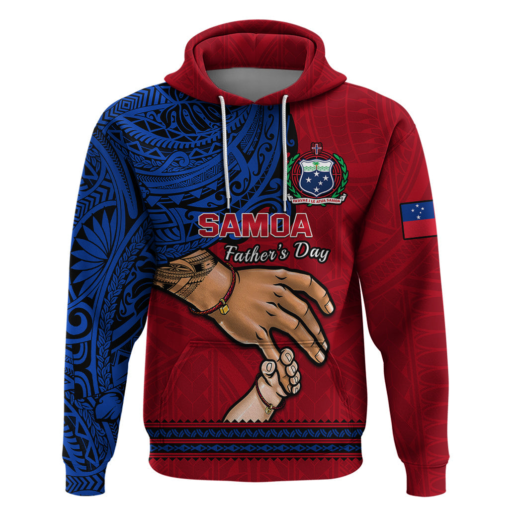 Personalised Father Day Samoa Hoodie Manuia le Aso Sa o Tama Red Version LT14