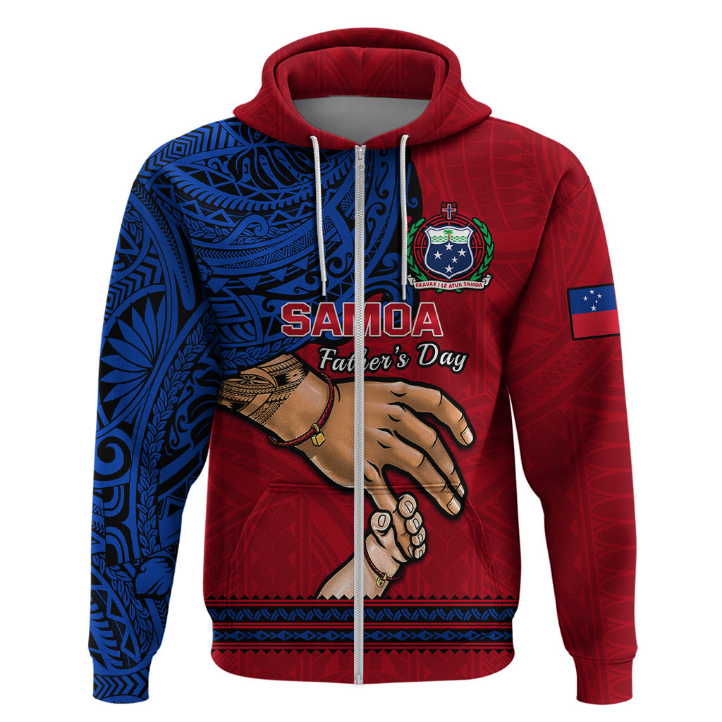 Personalised Father Day Samoa Hoodie Manuia le Aso Sa o Tama Red Version LT14