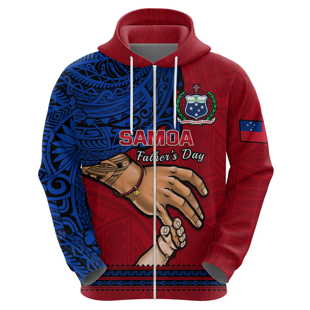 Personalised Father Day Samoa Hoodie Manuia le Aso Sa o Tama Red Version LT14