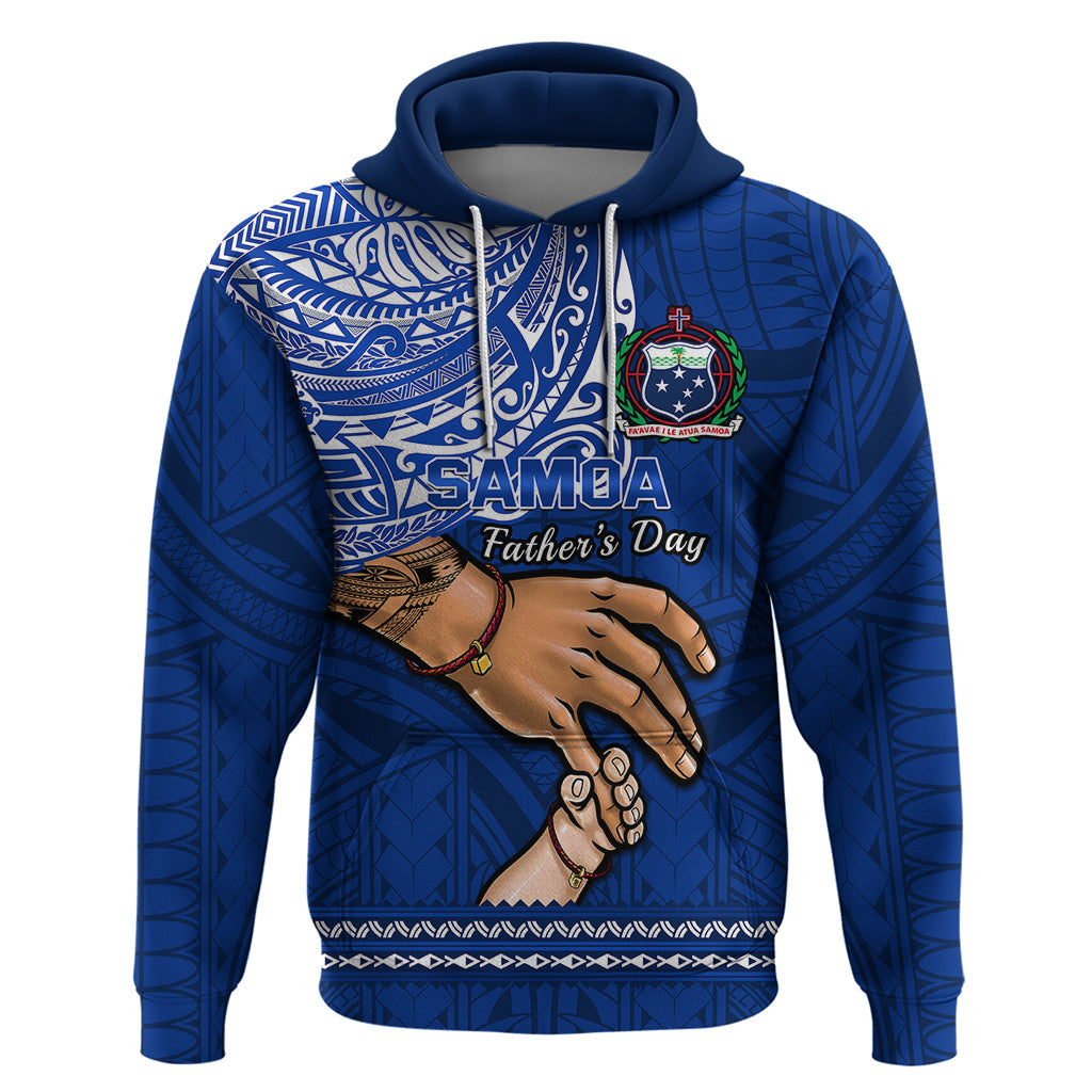Personalised Father Day Samoa Hoodie Manuia le Aso Sa o Tama Blue Version LT14