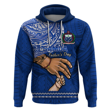 Personalised Father Day Samoa Hoodie Manuia le Aso Sa o Tama Blue Version LT14