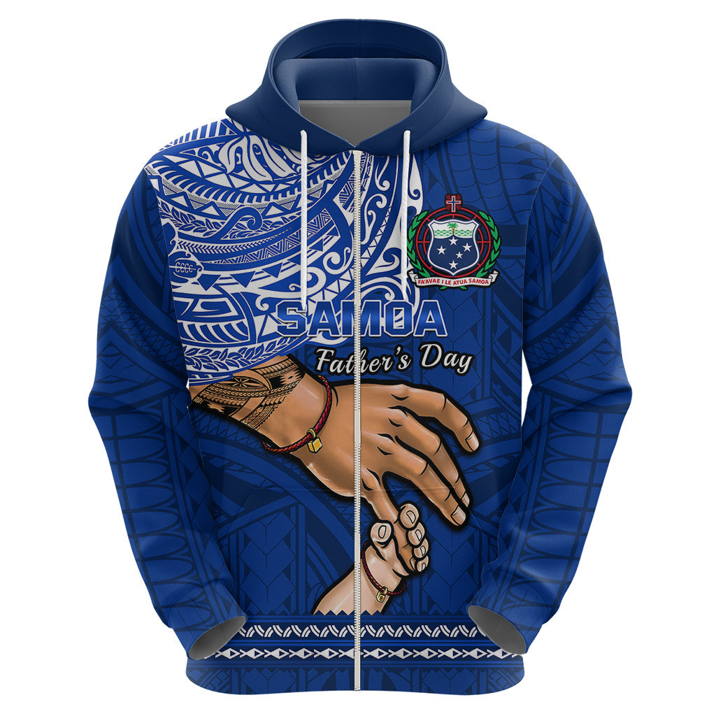 Personalised Father Day Samoa Hoodie Manuia le Aso Sa o Tama Blue Version LT14