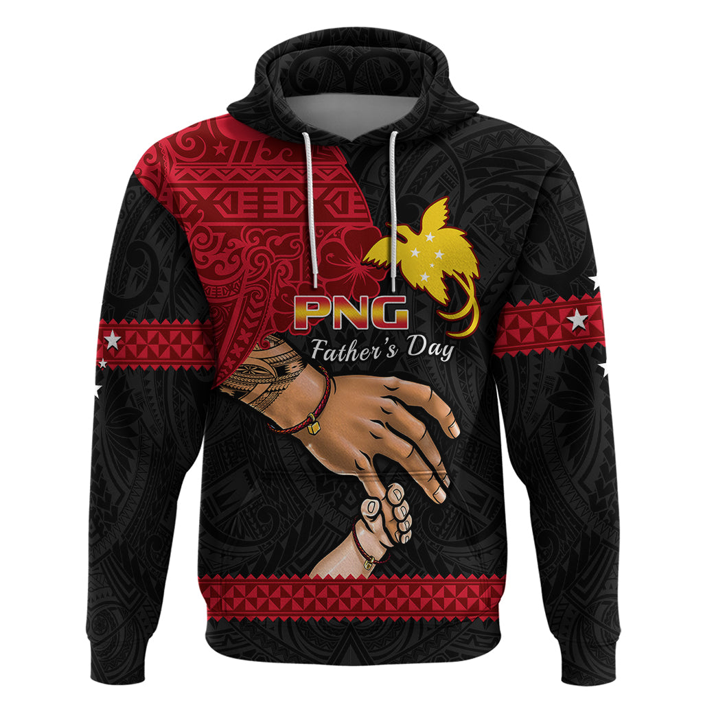 Polynesian Pride Father Day Papua New Guinea Hoodie PNG I Love You Dad Black Version LT14