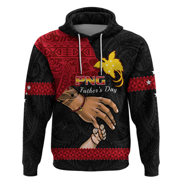 Polynesian Pride Father Day Papua New Guinea Hoodie PNG I Love You Dad Black Version LT14