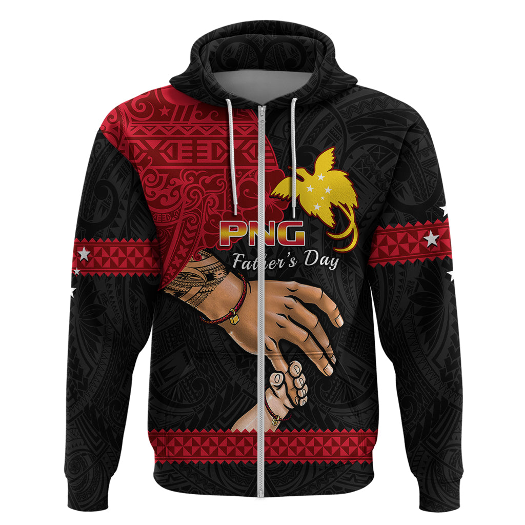 Polynesian Pride Father Day Papua New Guinea Hoodie PNG I Love You Dad Black Version LT14