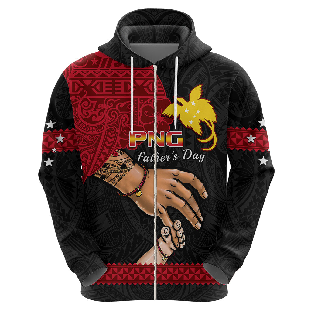 Polynesian Pride Father Day Papua New Guinea Hoodie PNG I Love You Dad Black Version LT14