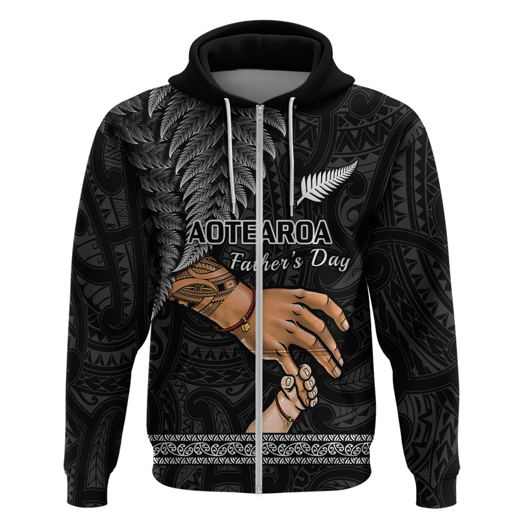 Personalised Father Day New Zealand Hoodie Aotearoa Maori Fern I Love You Dad LT14