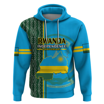 Personalised 1 July Independence Day Rwanda Hoodie African Imigongo Happy 61st Anniversary LT14