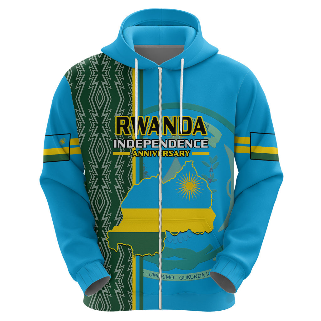 Personalised 1 July Independence Day Rwanda Hoodie African Imigongo Happy 61st Anniversary LT14