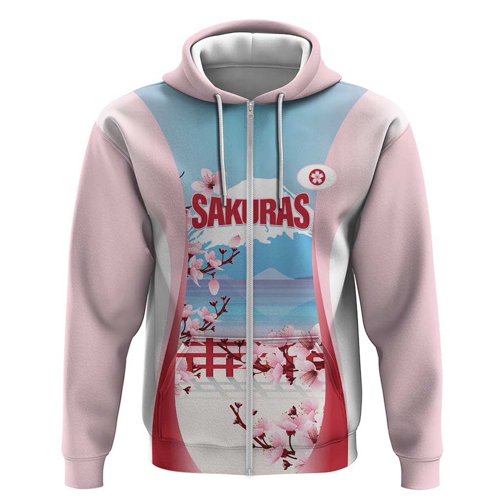 Japan Rugby Custom Hoodie Go Sakuras Japanese Mount Fuji LT14