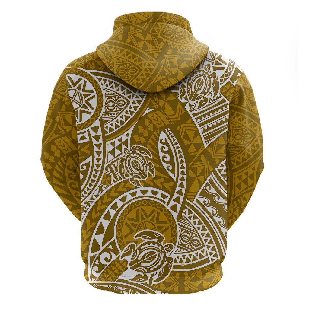 Polynesian Pride Hawaii Hoodie Hawaiian Tribal Honu Gold Version LT14