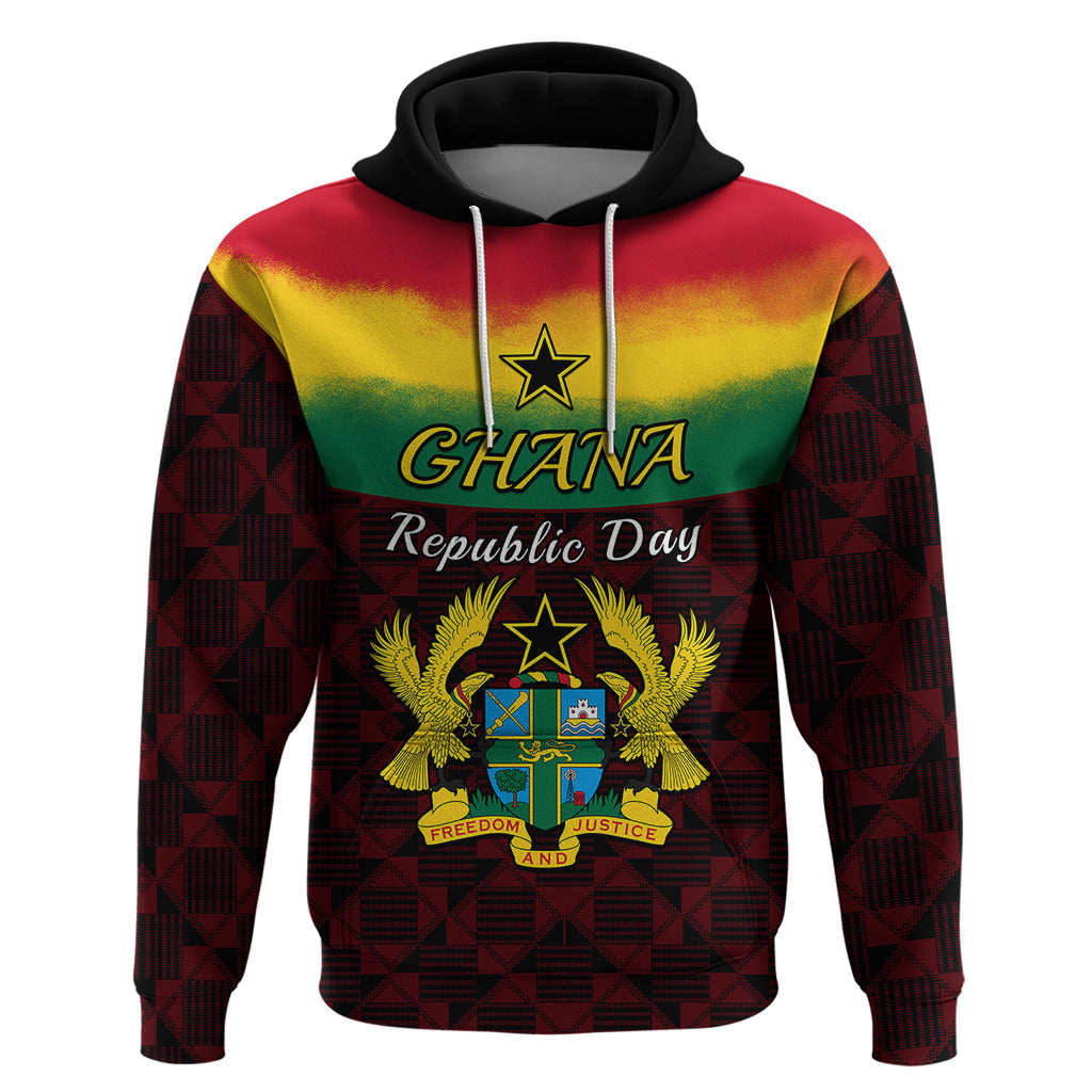 Personalised 1 July Ghana Republic Day Hoodie African Pattern Mix Flag Unique Style LT14
