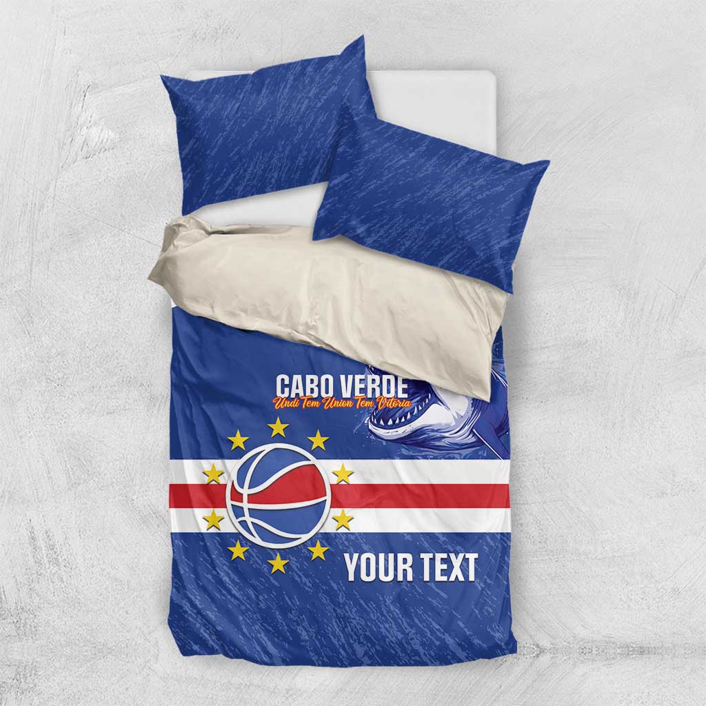 Afro Basketball Custom Cape Verde Bedding Set Come On Blue Sharks LT14