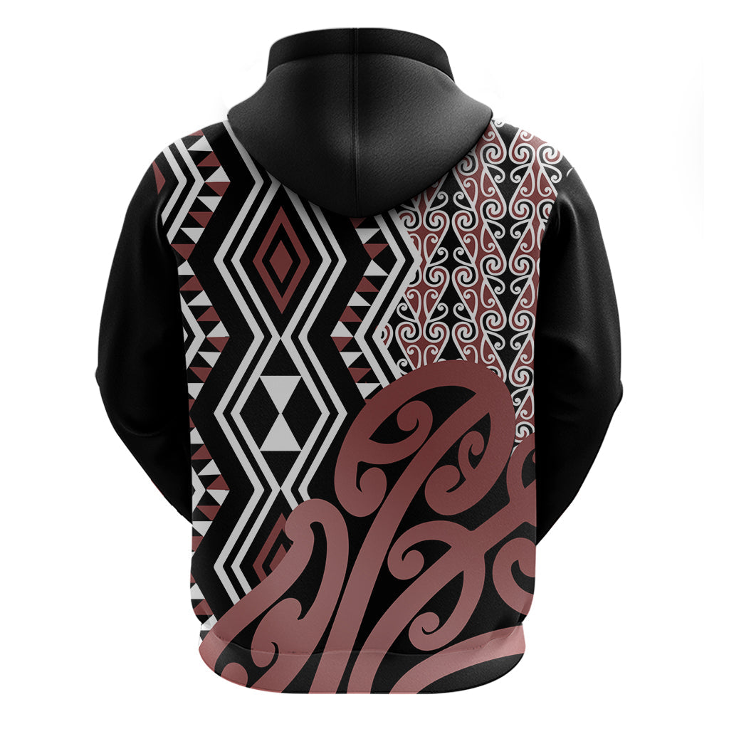 New Zealand Hoodie Aotearoa Kowhaiwhai Mix Taniko Art LT14