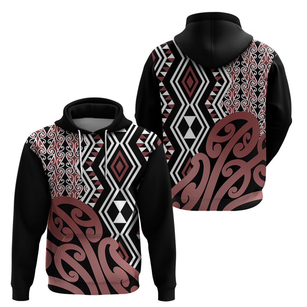 New Zealand Hoodie Aotearoa Kowhaiwhai Mix Taniko Art LT14