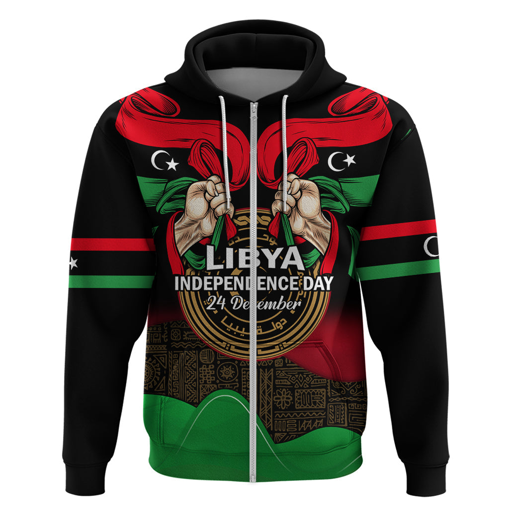 Libya Independence Day Hoodie Happy 24 December African Pattern Flag Style LT14