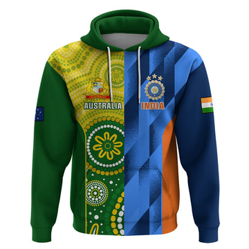 Custom Australia And India Cricket Hoodie 2023 World Cup Final Together LT14