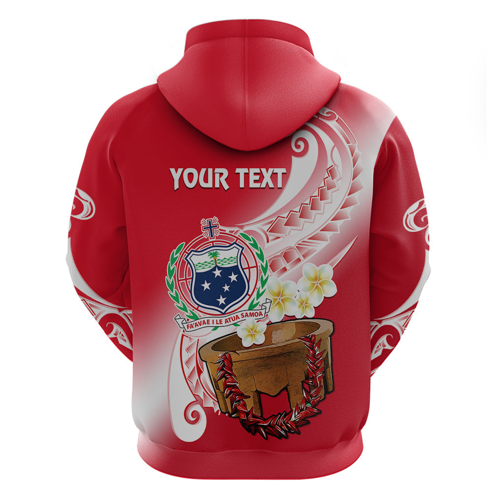 Custom Samoa Hoodie Ula Fala Kava Bowl Plumeria Polynesian Red LT14