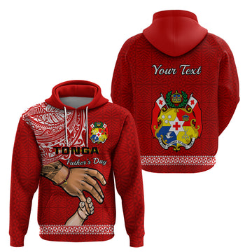 Custom Fathers Day Tonga Hoodie Red Tongan Ngatu I Love You Dad LT14