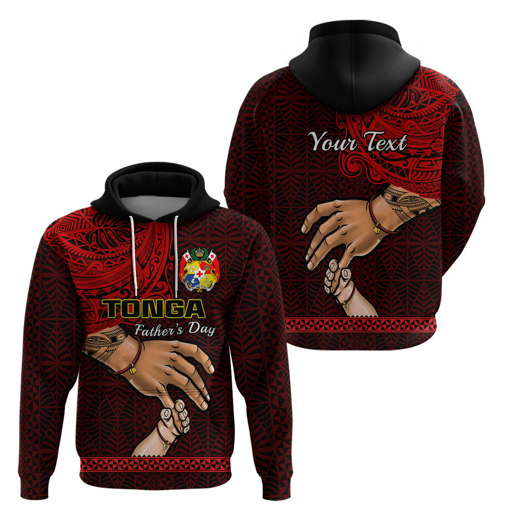 Custom Fathers Day Tonga Hoodie Black Tongan Ngatu I Love You Dad LT14