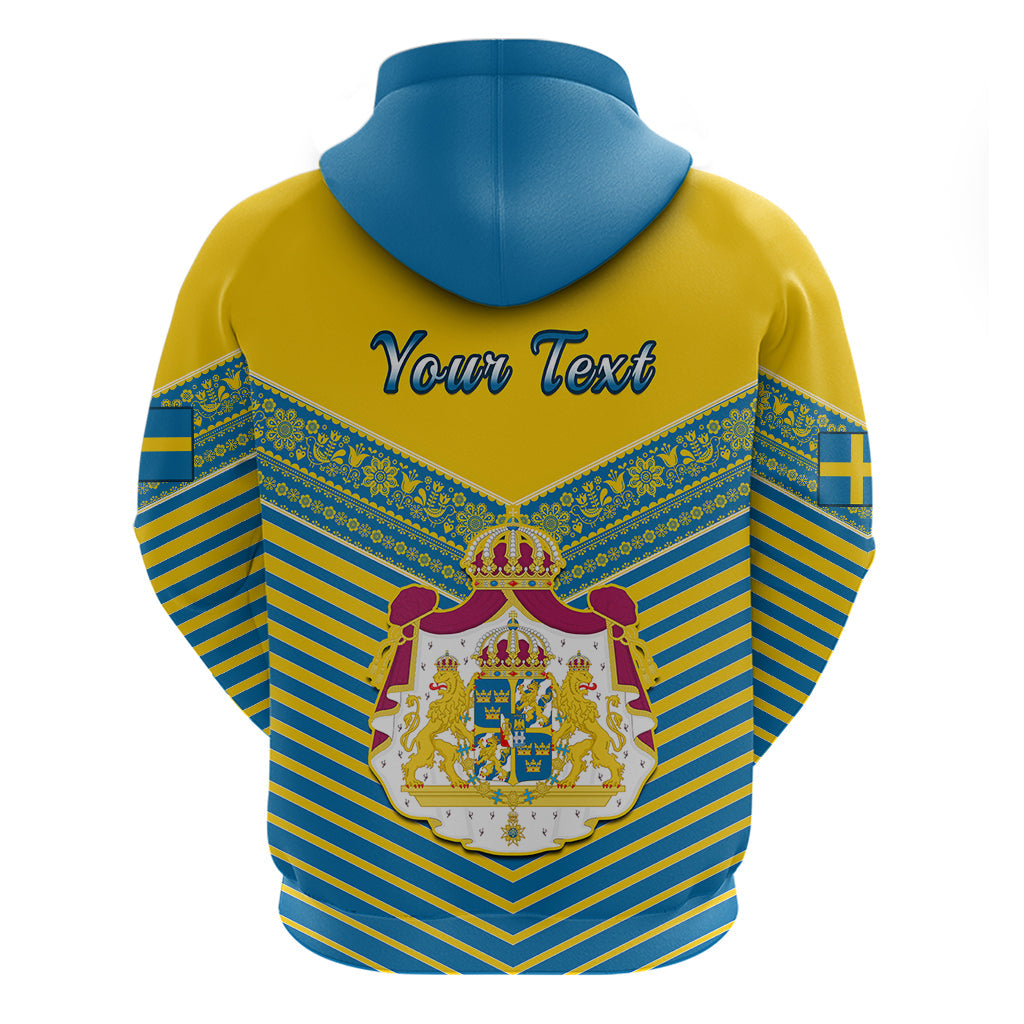 Personalised Sweden Hoodie Swedish Independence Day Scandinavia Pattern LT14