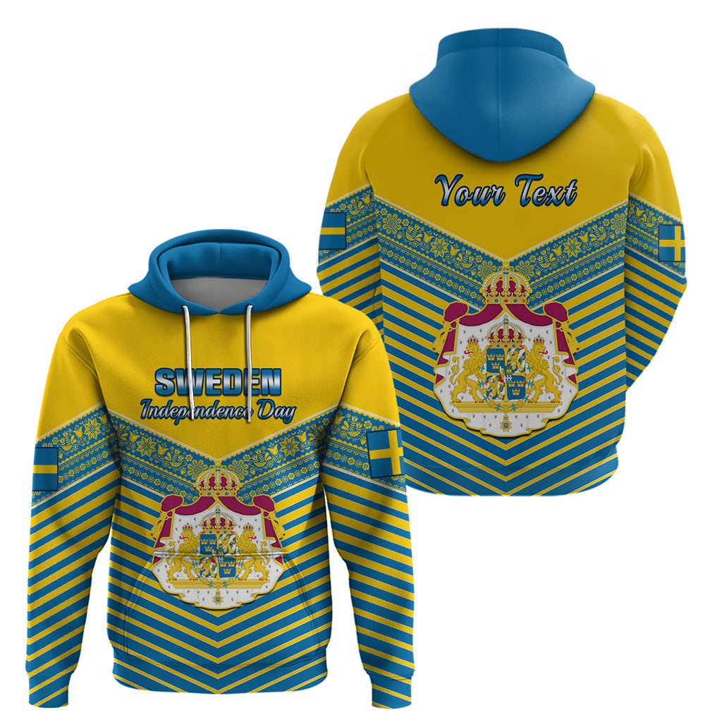 Personalised Sweden Hoodie Swedish Independence Day Scandinavia Pattern LT14