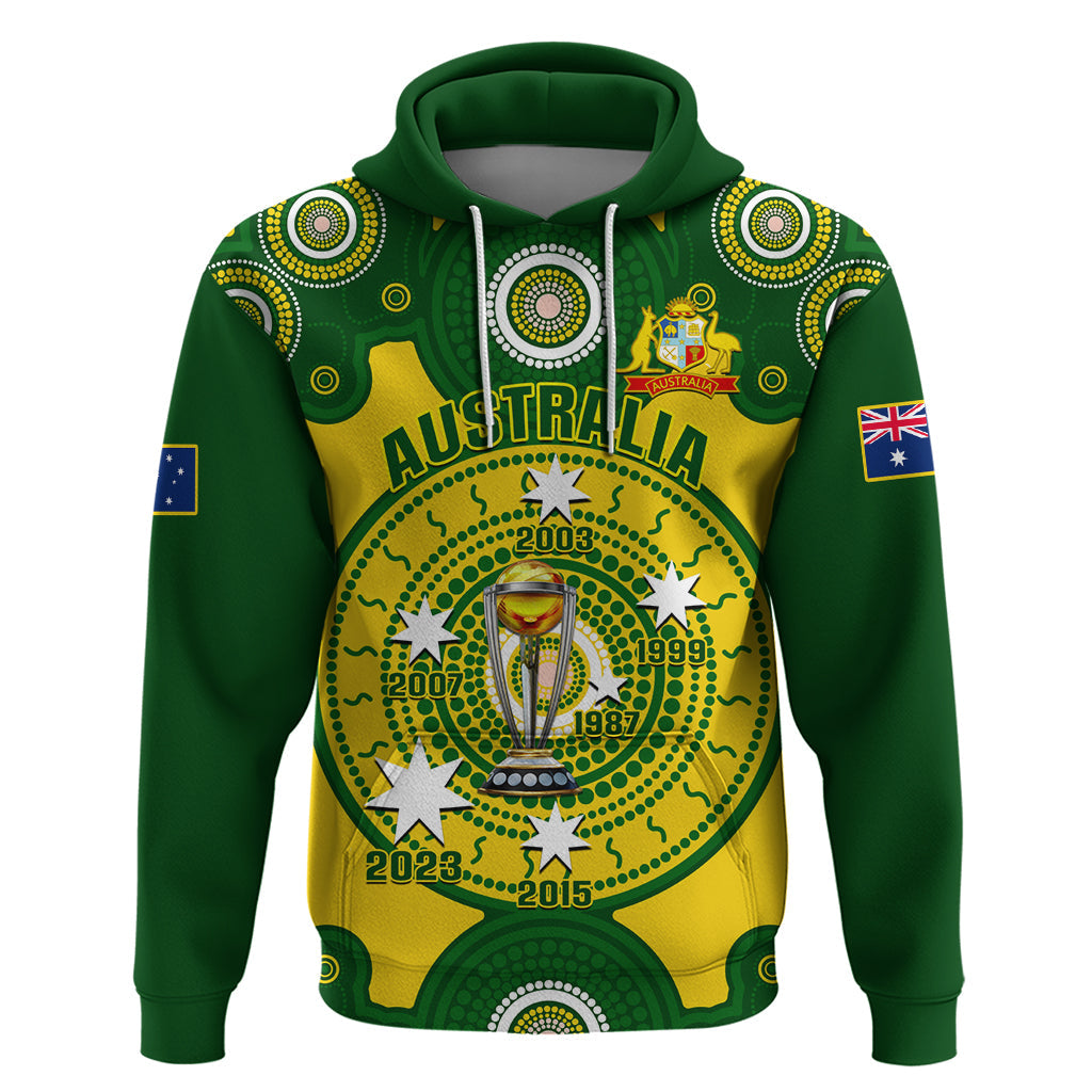 Personalised Australia Cricket Hoodie 2023 World Cup 6th Champions Trophy National Color LT14
