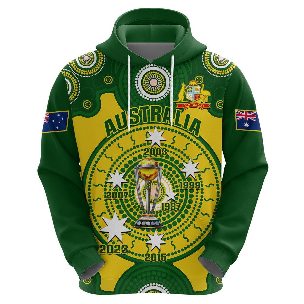 Personalised Australia Cricket Hoodie 2023 World Cup 6th Champions Trophy National Color LT14