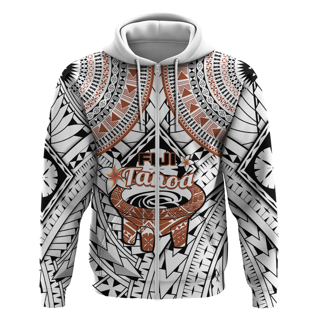 Fiji Tanoa Hoodie Kava Bowl Fijian Tapa Brown Pattern LT14