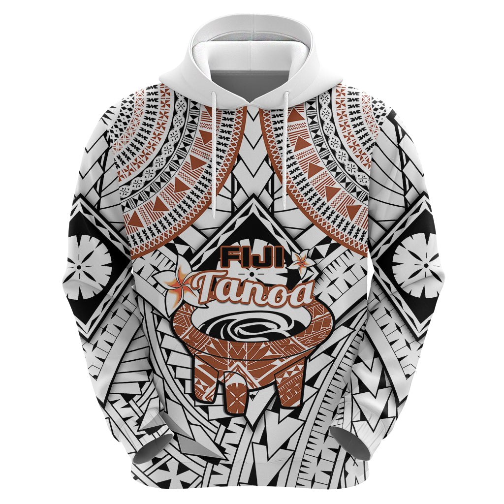Fiji Tanoa Hoodie Kava Bowl Fijian Tapa Brown Pattern LT14