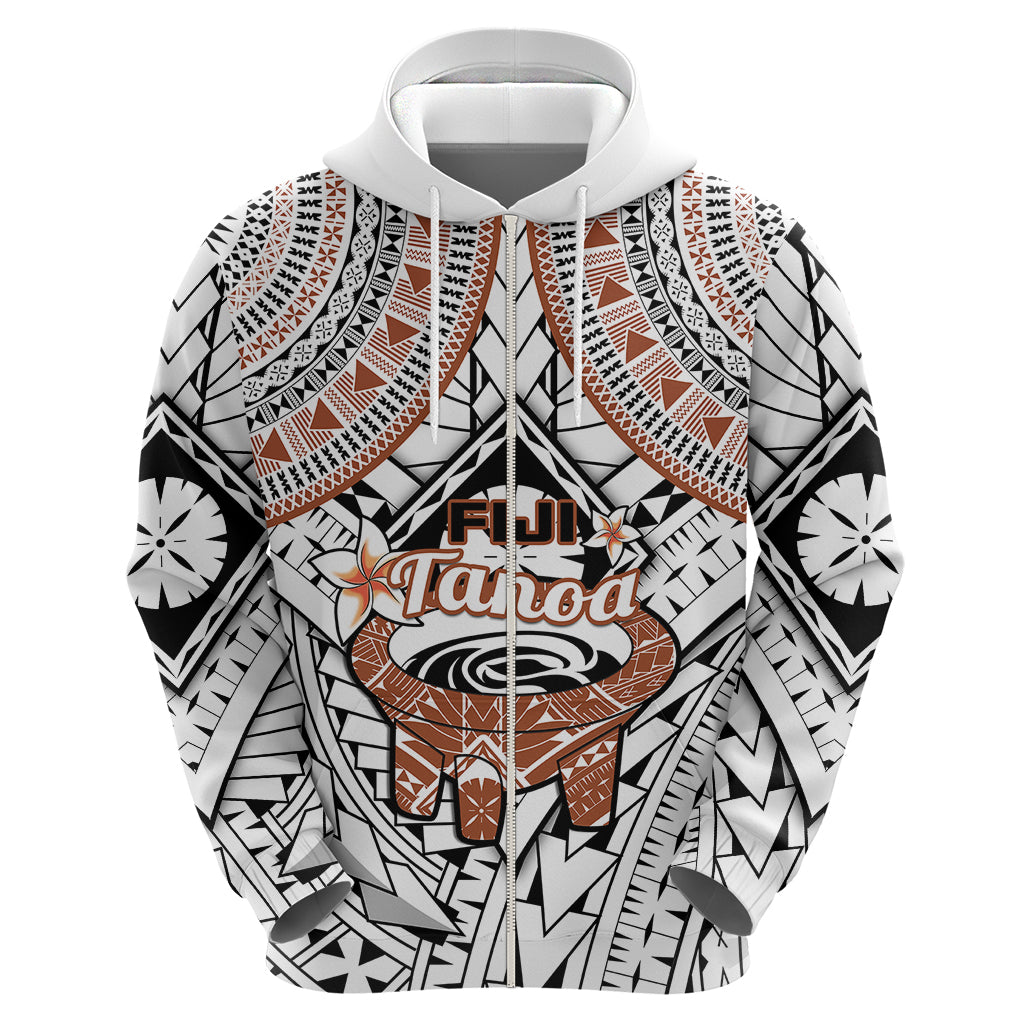 Fiji Tanoa Hoodie Kava Bowl Fijian Tapa Brown Pattern LT14