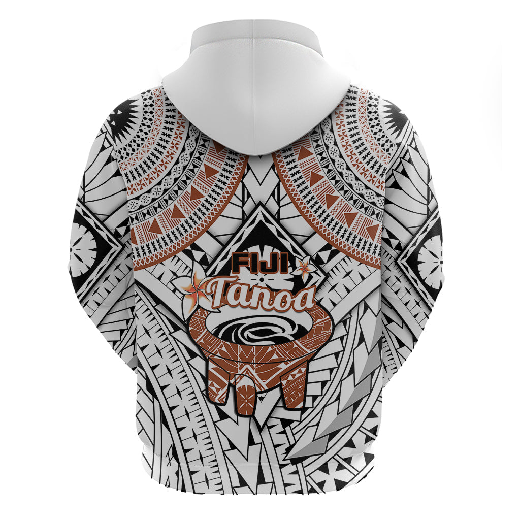 Fiji Tanoa Hoodie Kava Bowl Fijian Tapa Brown Pattern LT14