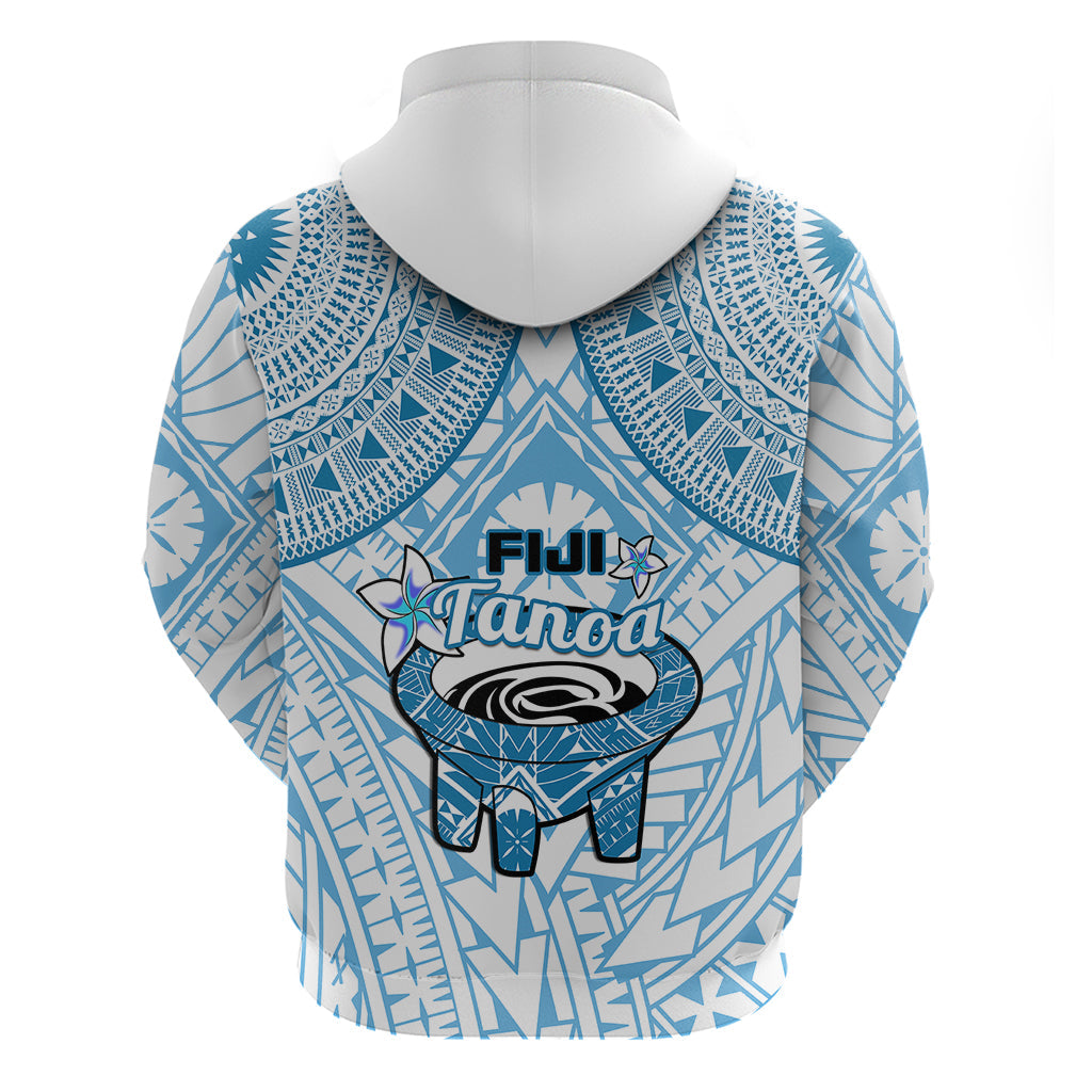 Fiji Tanoa Hoodie Kava Bowl Fijian Tapa Blue Pattern LT14