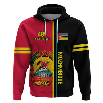 Personalised Independence Day Mozambique Hoodie Muzambhiki Coat Of Arms LT14