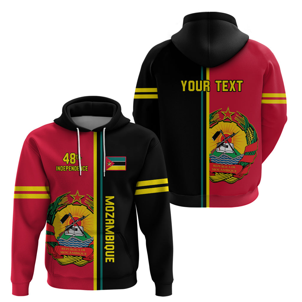 Personalised Independence Day Mozambique Hoodie Muzambhiki Coat Of Arms LT14