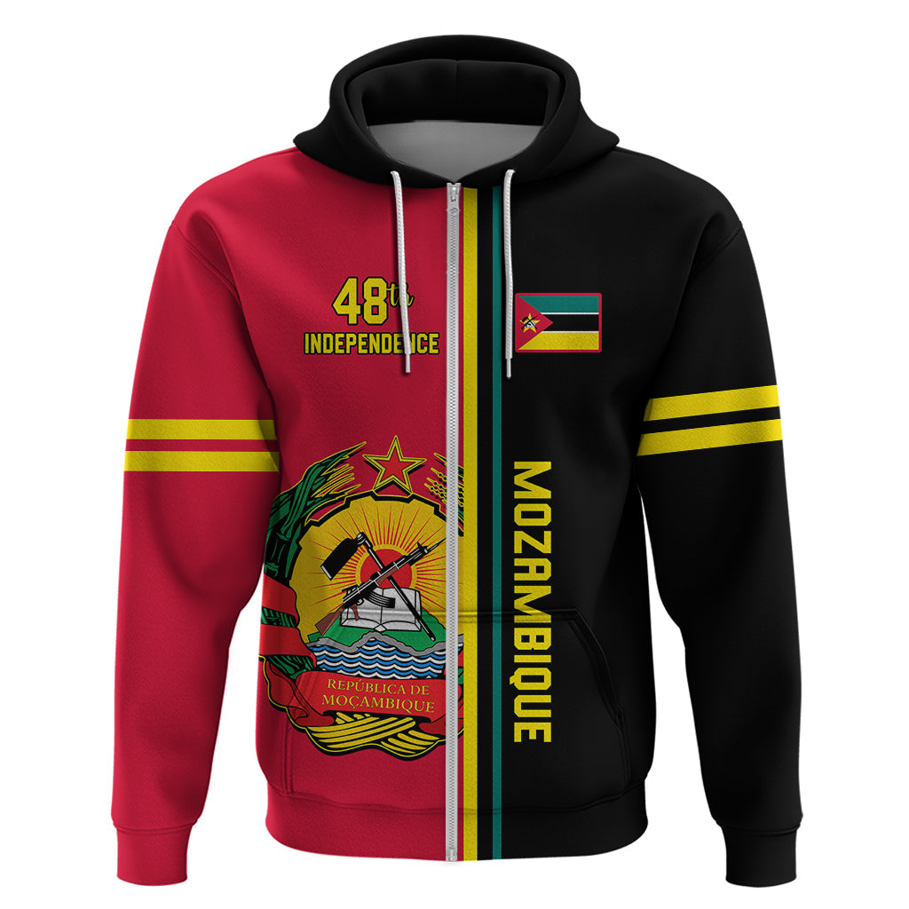 Personalised Independence Day Mozambique Hoodie Muzambhiki Coat Of Arms LT14