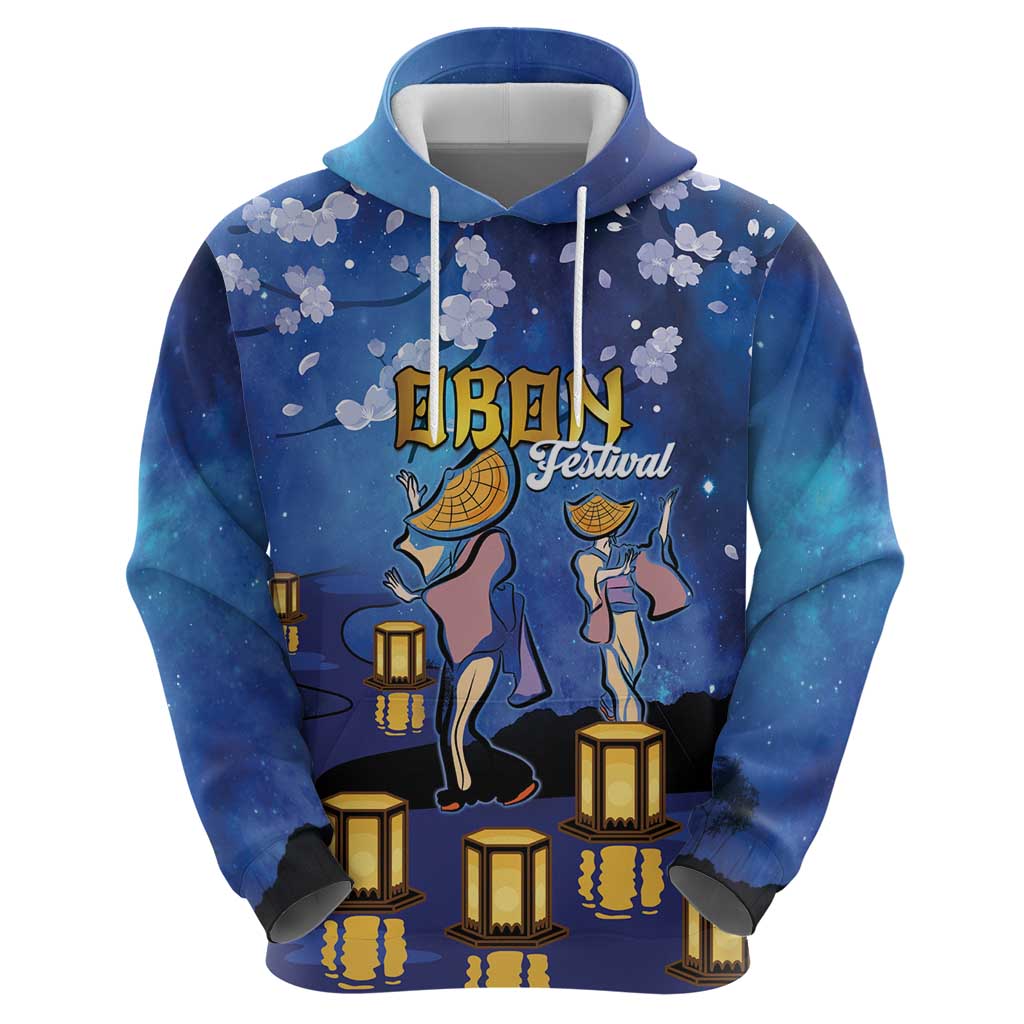 Japan Obon Festival Hoodie Sakura Lanterns With Bon Dance LT14