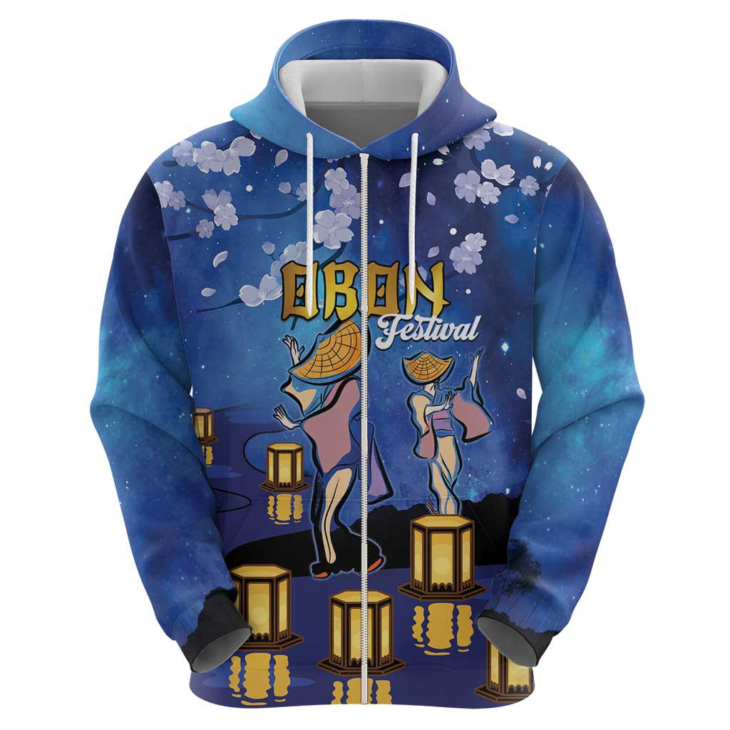 Japan Obon Festival Hoodie Sakura Lanterns With Bon Dance LT14
