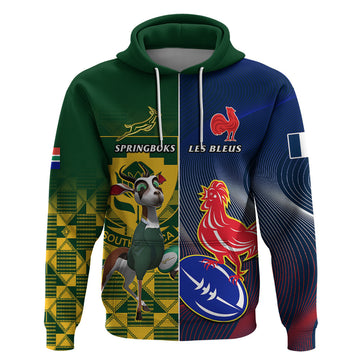 South Africa And France Rugby Hoodie Springboks With Les Bleus Together 2023 World Cup LT14