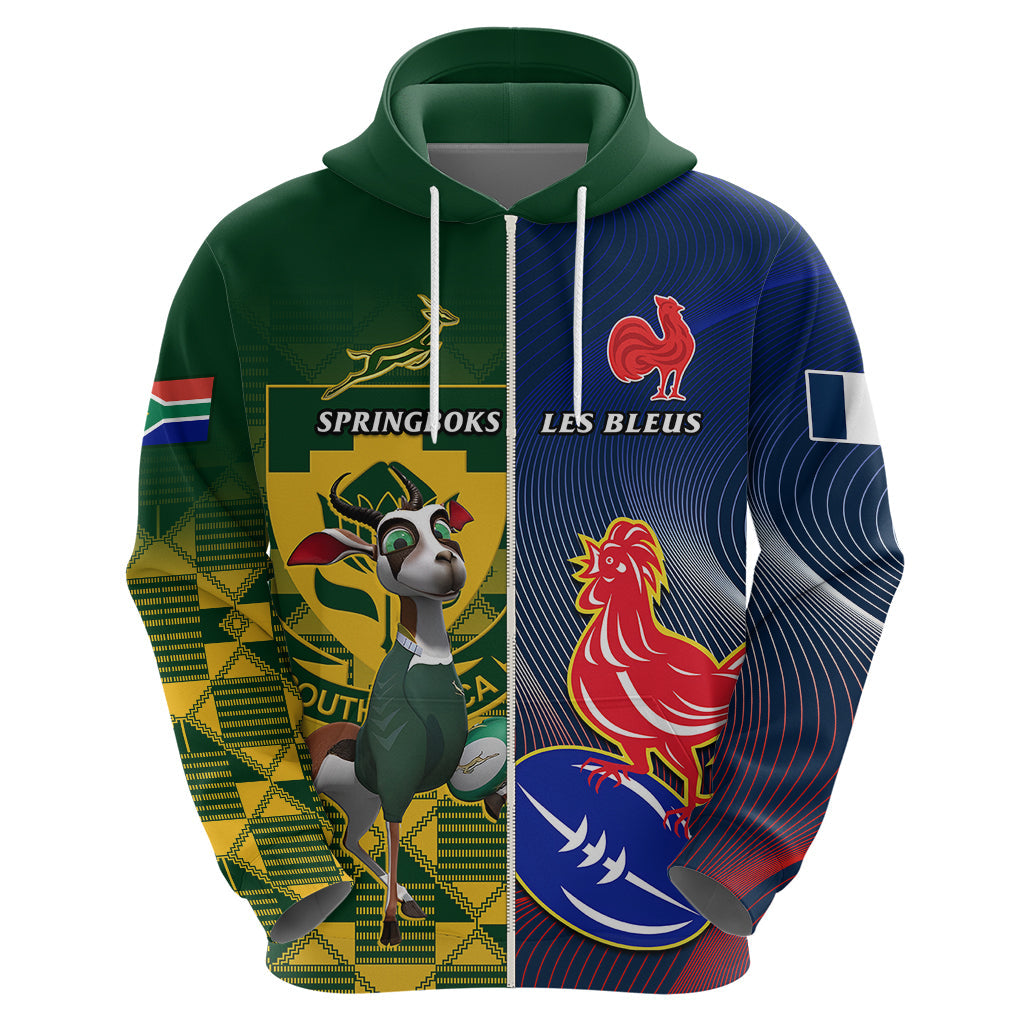 South Africa And France Rugby Hoodie Springboks With Les Bleus Together 2023 World Cup LT14