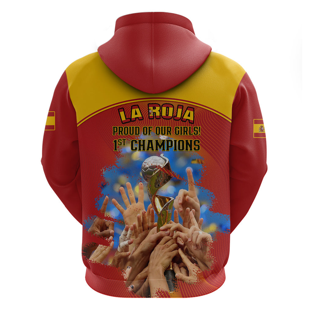 Spain Football Hoodie 2023 World Cup Champions Proud Of Our Girls LT14