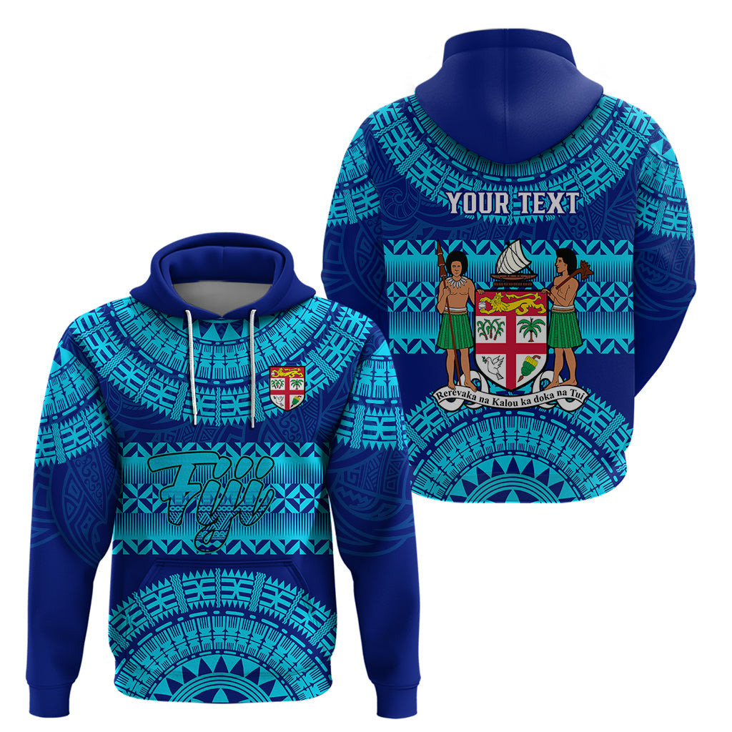 Personalised Fiji Hoodie Unique Fijian Tapa Pattern With Coat Of Arms LT14