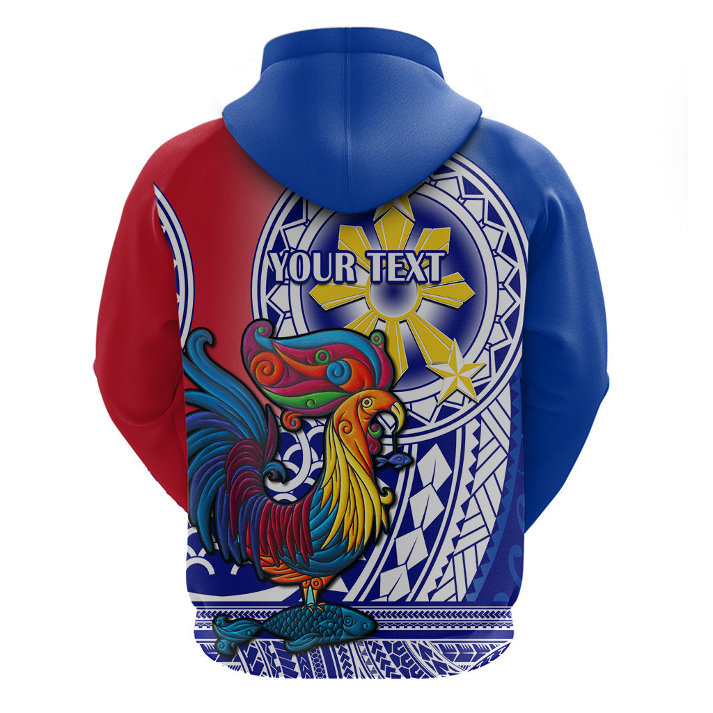 Personalised Philippines Hoodie Filipino Sarimanok With Polynesian Tattoo LT14