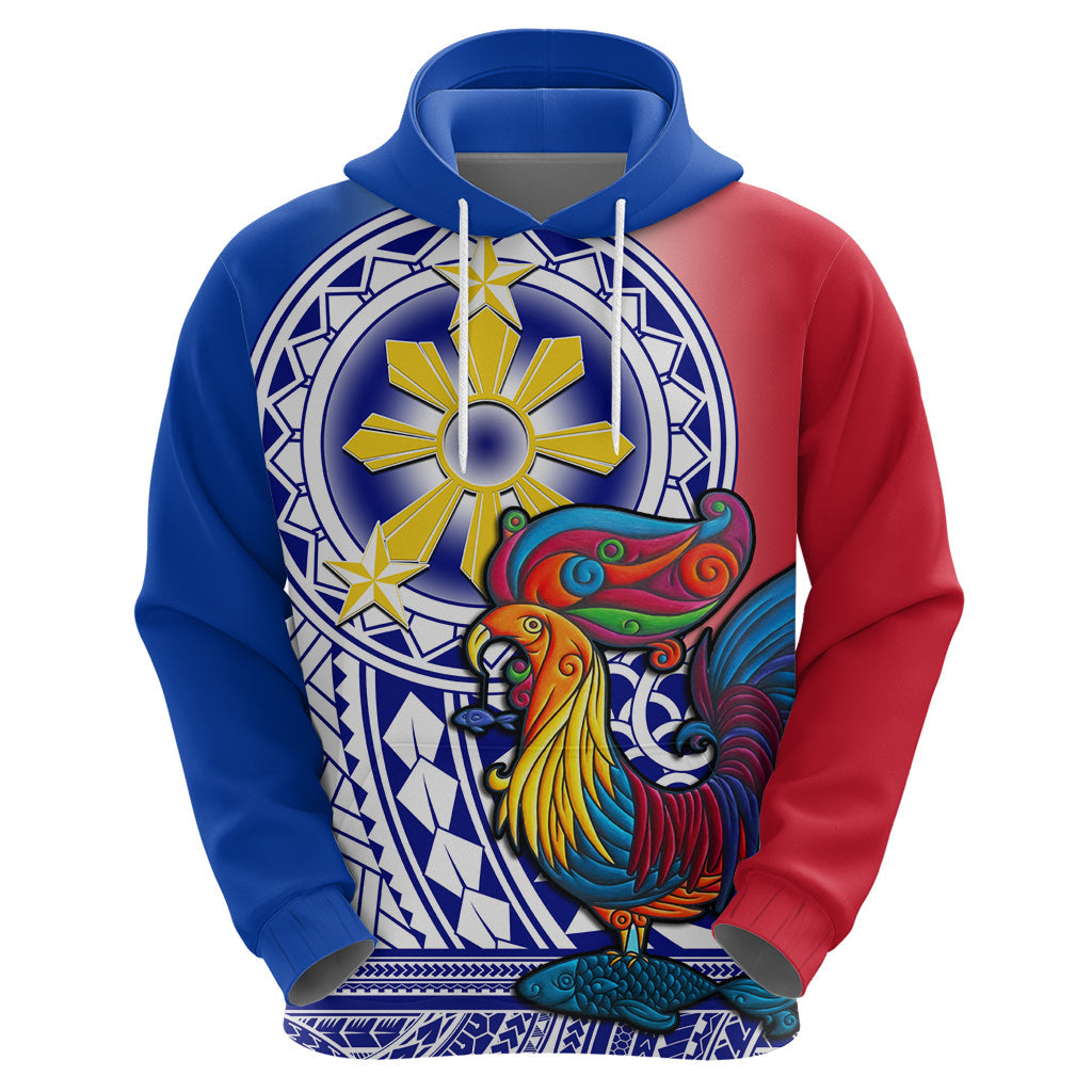 Personalised Philippines Hoodie Filipino Sarimanok With Polynesian Tattoo LT14